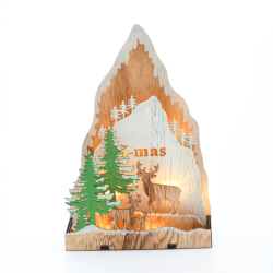 ^ "PLYWOOD CHRISTMAS TREE" 8 LED WW Λ/ΚΙΑ ΜΠ/ΡΙΕΣ (2AA) IP20 14.3X5.5X21.5CM  -X0581104